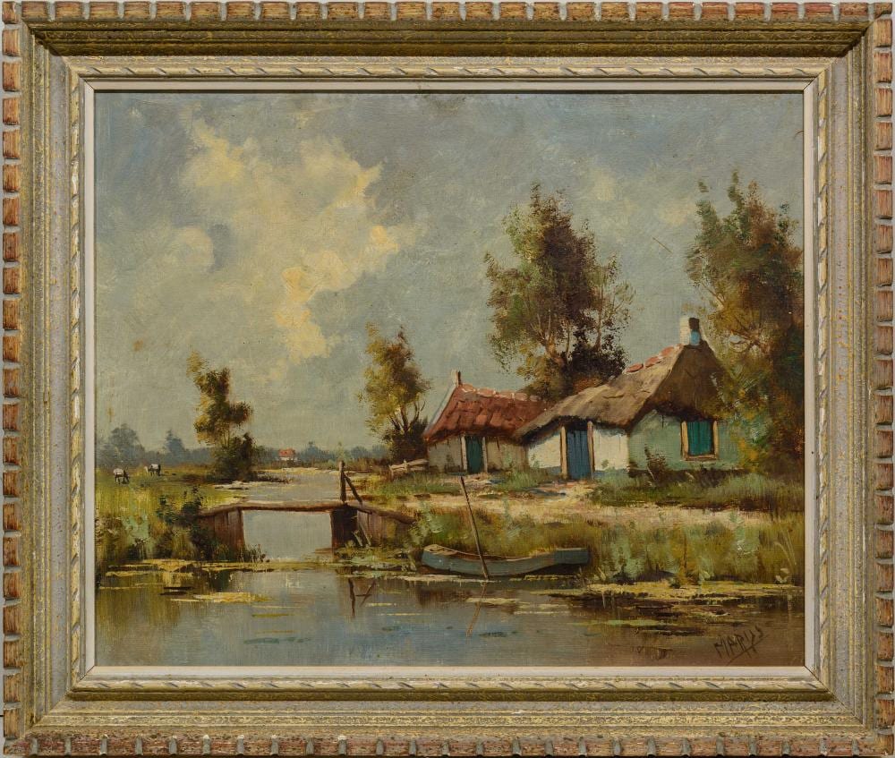 Marius Reynaud comparable auction result: marius sa 20th c oil river landscape signed 44 x 53