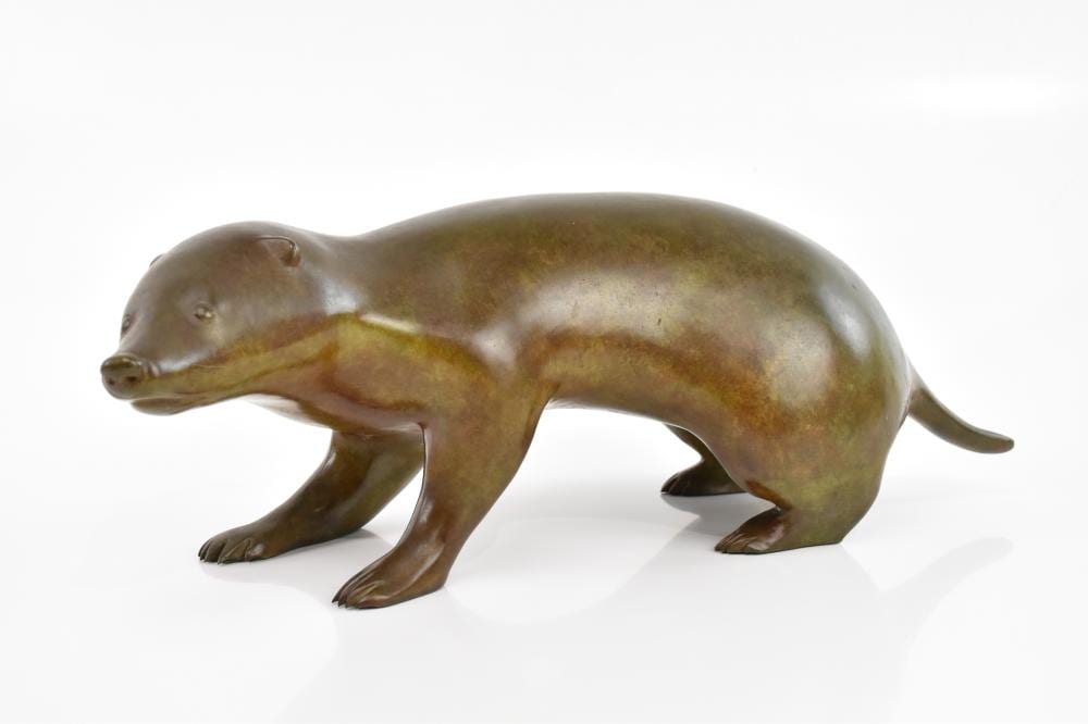 adrian sorrell 1932 2001 bronze sculpture young badger signed and numbered 1 10 cast by morris singer foundry circa 1996 length 46cm · Adam Partridge Auctioneers · 2025-09-13 Adrian Sorrell comparable auction result: adrian sorrell 1932 2001 bronze sculpture young badger signed and numbered 1 10 cast by morris singer foundry circa 1996 length 46cm