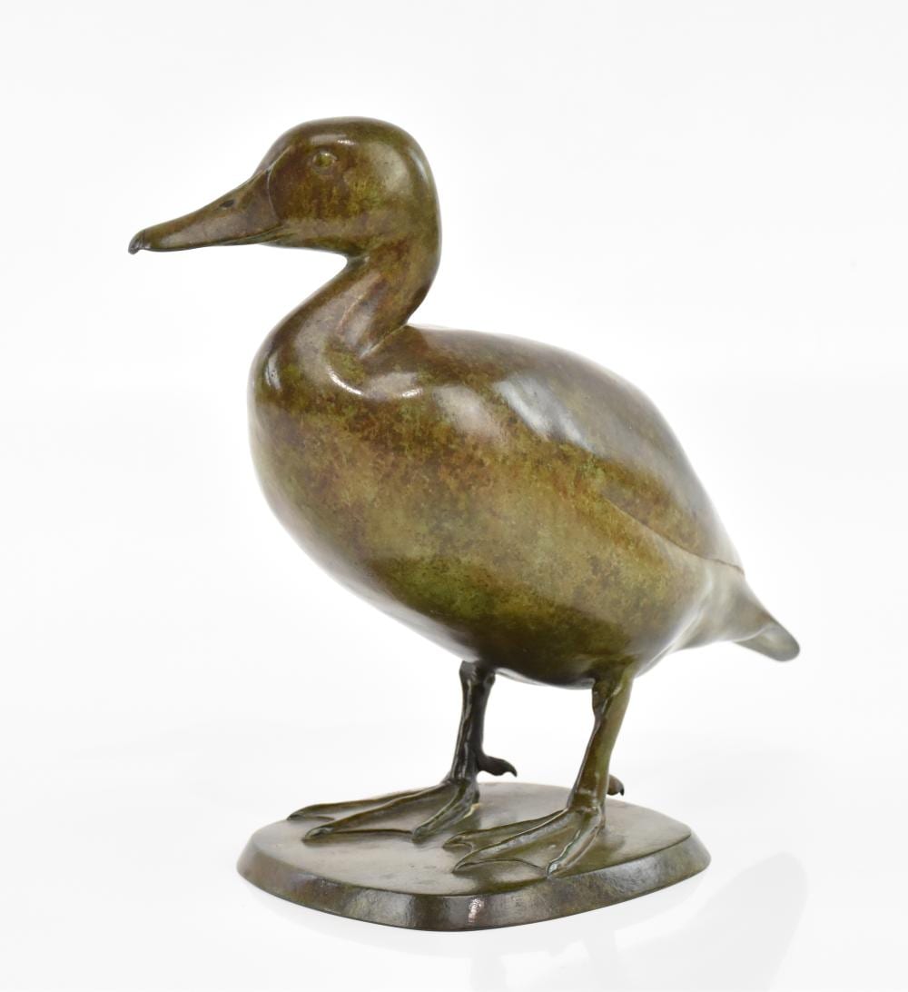 adrian sorrell 1932 2001 bronze sculpture ferruginous duck signed and numbered 3 10 cast by mike davies foundry circa 1975 height 23cm · Adam Partridge Auctioneers · 2025-09-13 Adrian Sorrell comparable auction result: adrian sorrell 1932 2001 bronze sculpture ferruginous duck signed and numbered 3 10 cast by mike davies foundry circa 1975 height 23cm