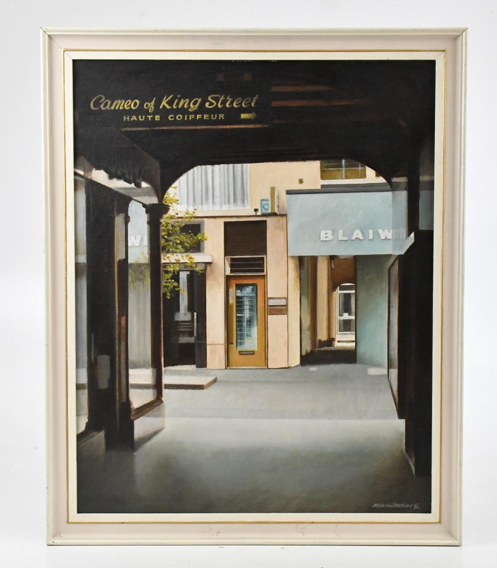 Robert Whitaker comparable auction result: robert whitaker 1929 2014 oil on board cameo of king street manchester signed 50 x 39cm framed