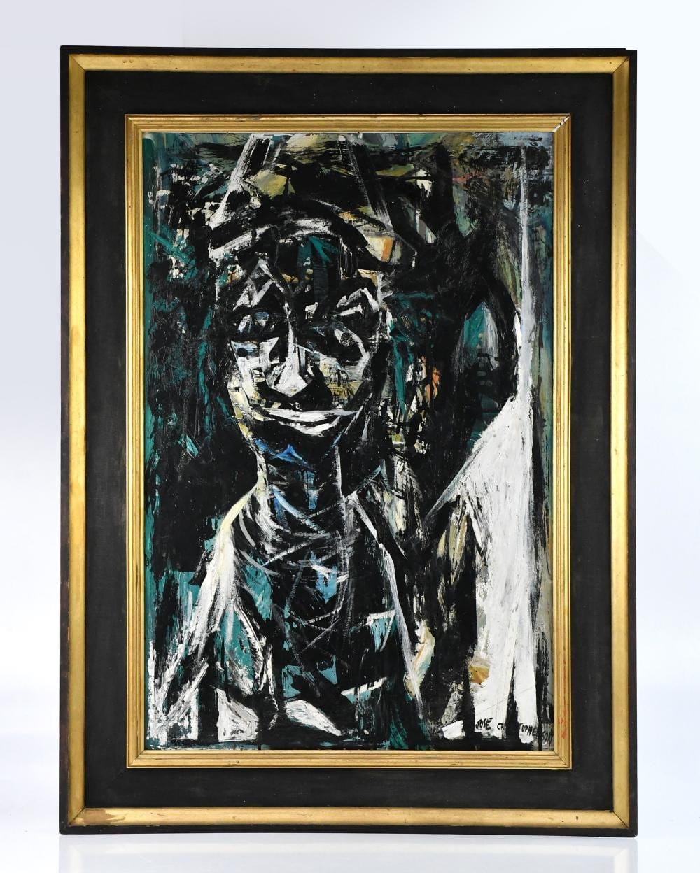 José Christopherson comparable auction result: jos christopherson 1914 2014 oil on board clown in the wings signed bears label verso 90 x 58cm framed