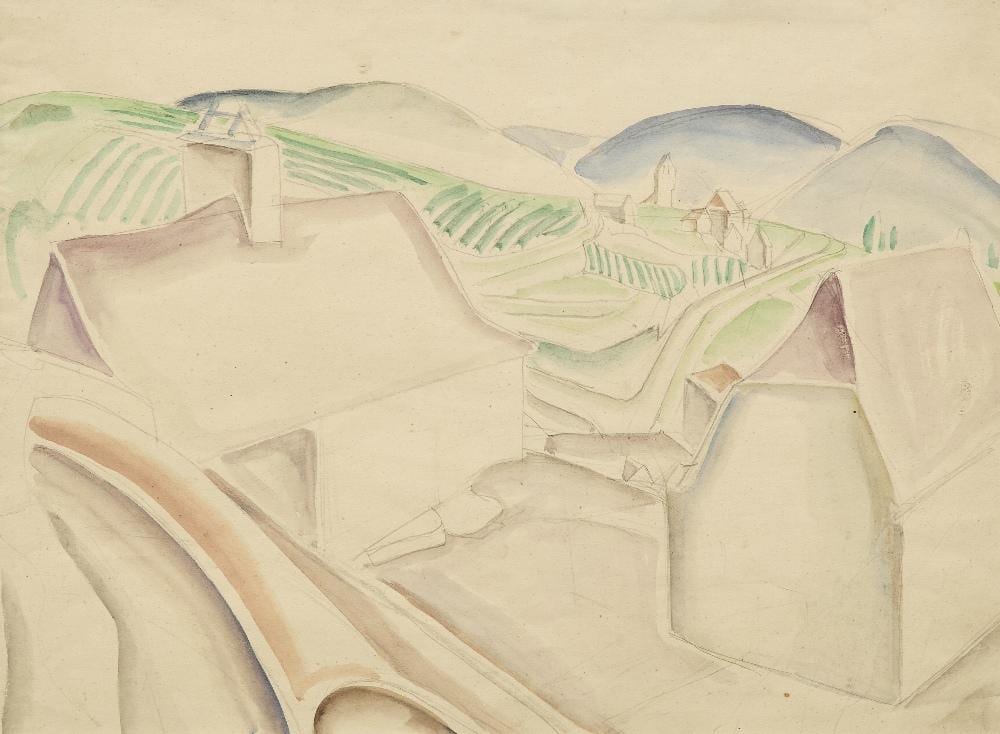 Jessica Dismorr comparable auction result: jessica dismorr italian landscape