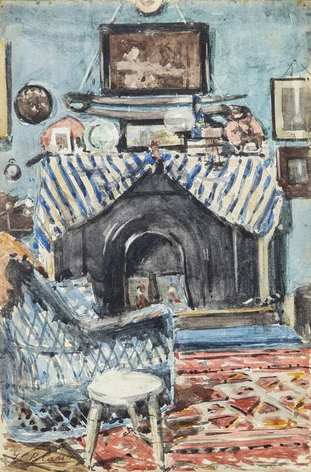Francis Campbell Boileau Cadell comparable auction result: francis campbell boileau cadell rsa rsw interior