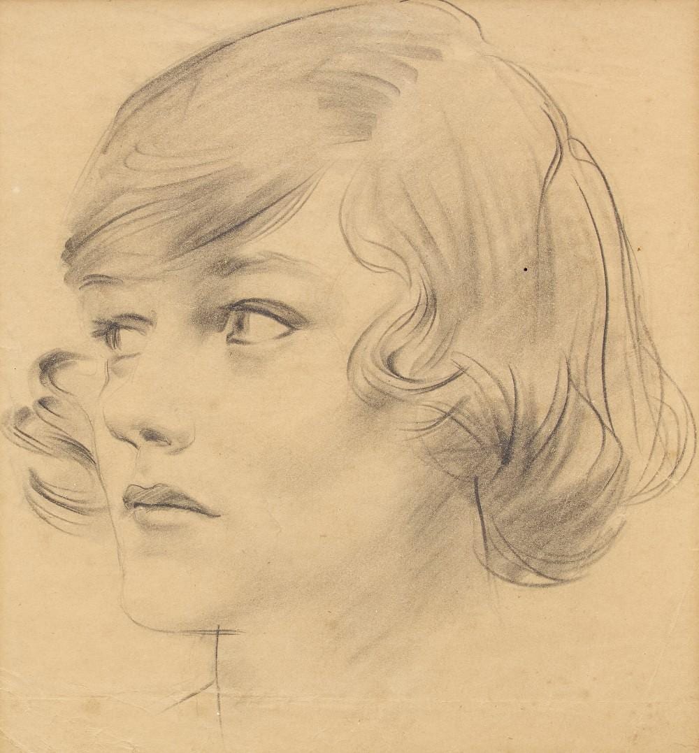 David Jagger comparable auction result: david jagger portrait of mrs charles sargeant jagger c 1920