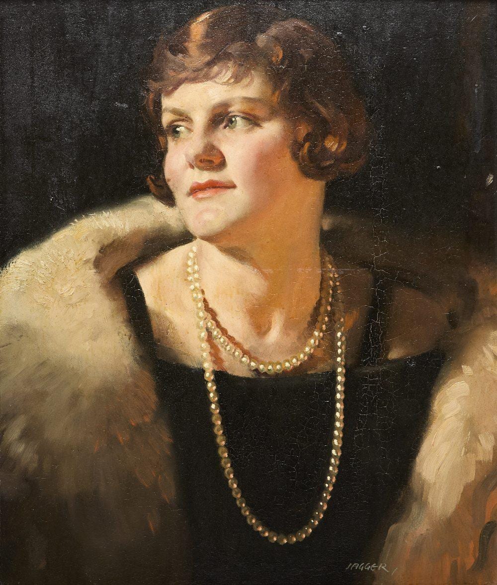 David Jagger comparable auction result: david jagger portrait study of mrs charles sargeant jagger c 1920