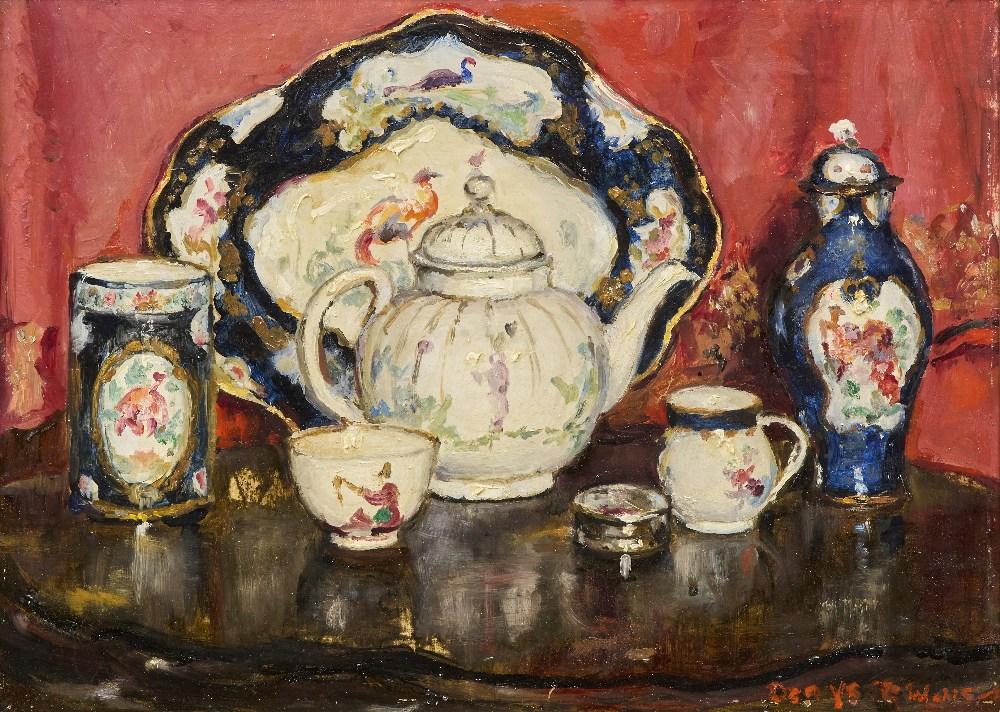 Denys George Wells comparable auction result: denys wells still life of worchester porcelain