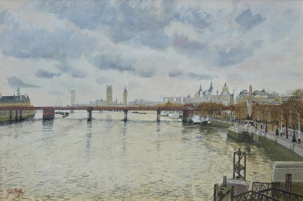 John (1928) Doyle comparable auction result: john doyle westminster from waterloo bridge