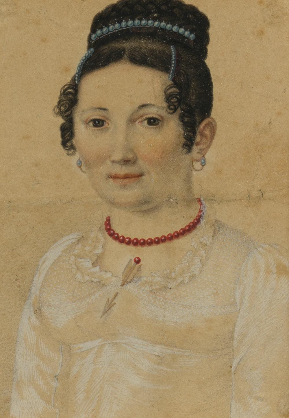 Jean Auguste Dominique Ingres comparable auction result: jean auguste dominique ingres wohl portr t einer dame mit korallenhalskette um 1810
