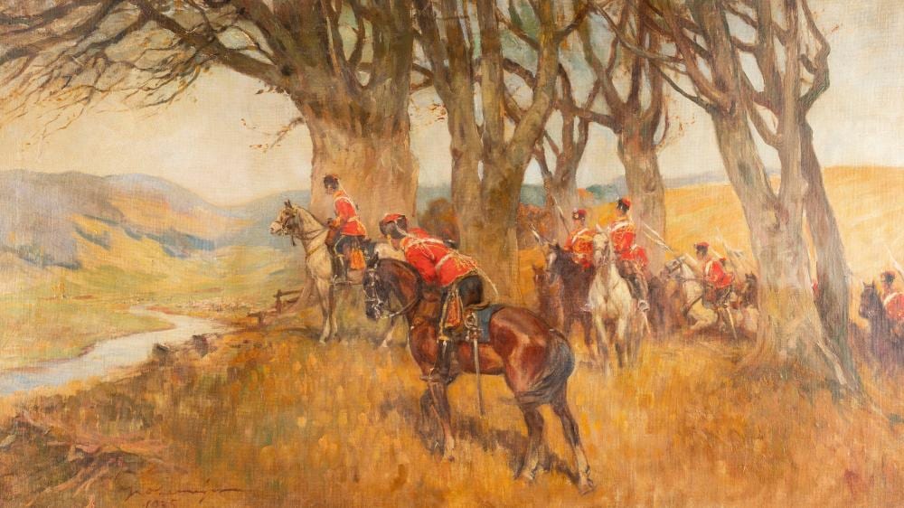 Fritz Grotemeyer comparable auction result: fritz grotemeyer k rassiere auf dem h gel am fluss 1935