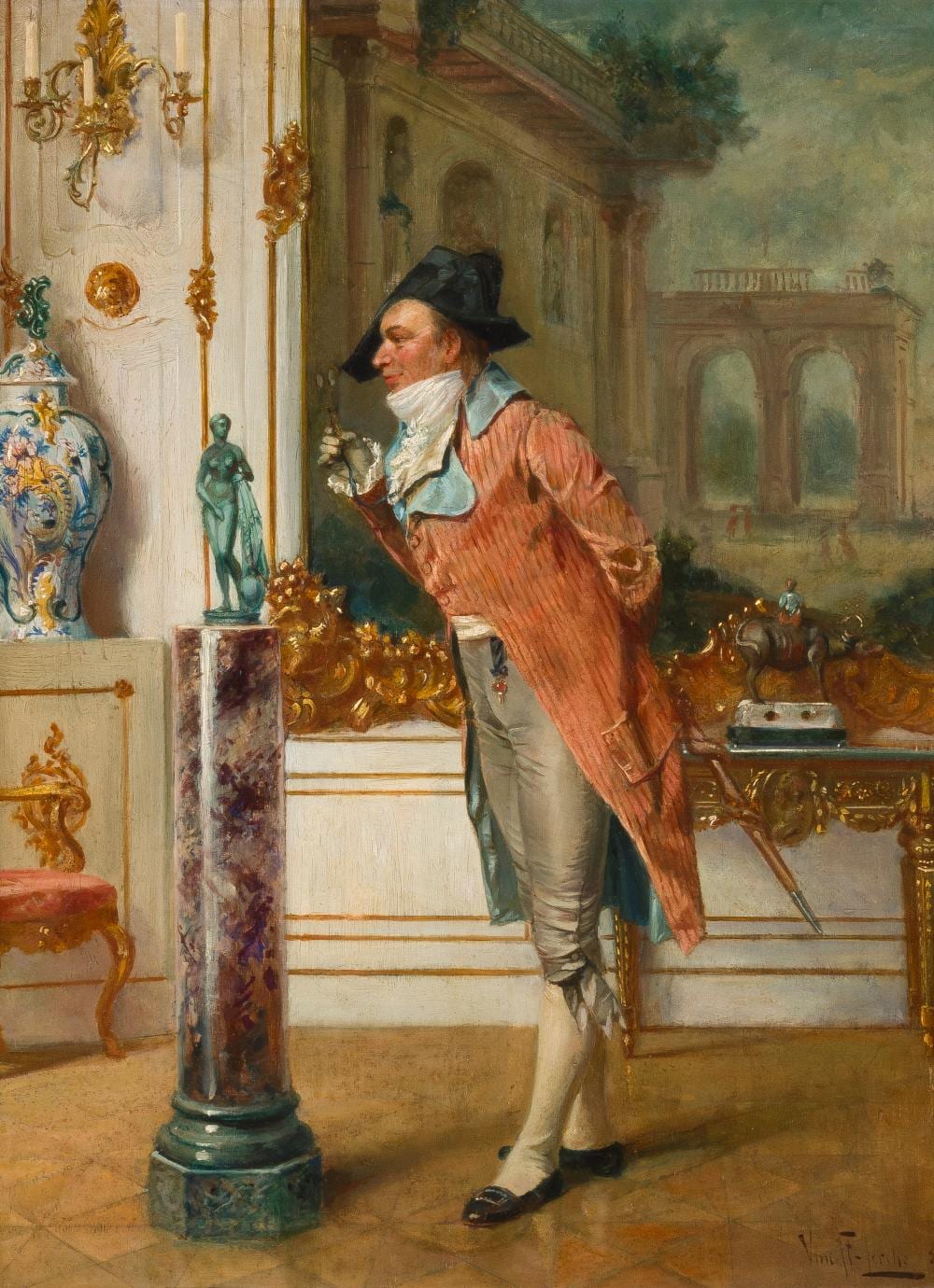 Vincent Stoltenberg Lerche comparable auction result: vincent stoltenberg lerche kunstliebhaber in an elegant interior