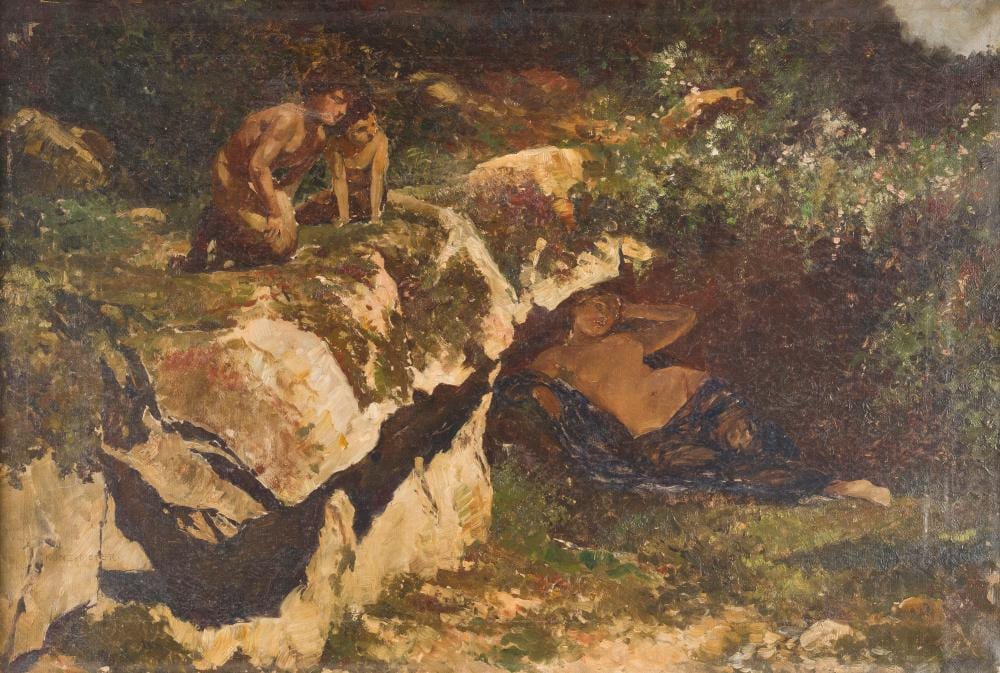 Kunz Meyer-Waldeck comparable auction result: kunz meyer waldeck schlafende nymphe von satyrn beobachtet