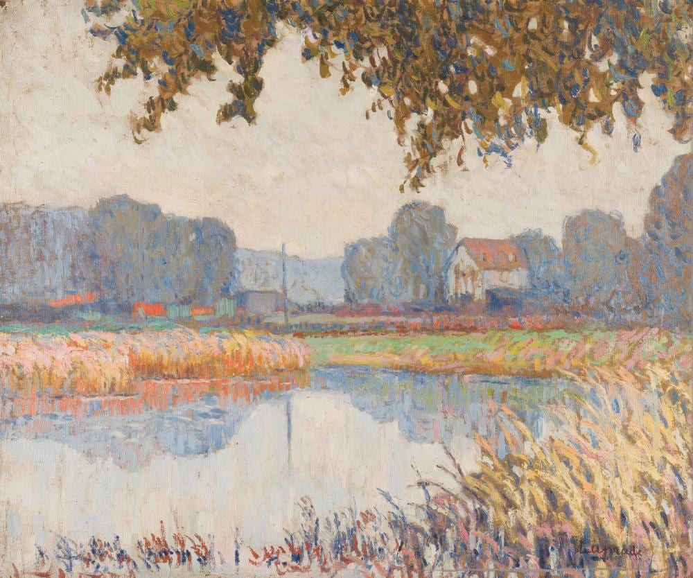 Pierre Laprade comparable auction result: pierre laprade landschaft mit h usern am fluss