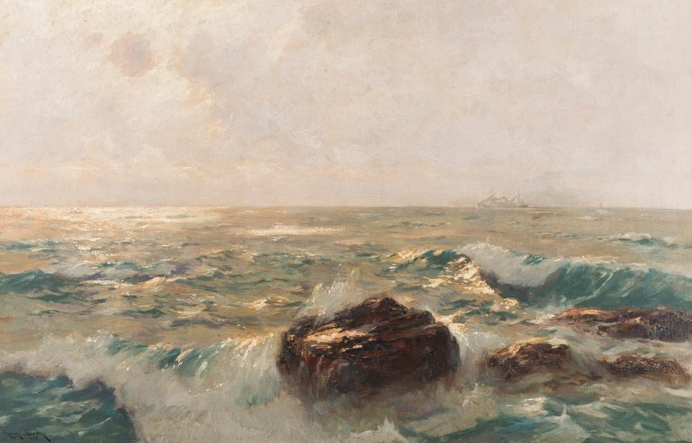 Erwin Carl Wilhelm Günther comparable auction result: erwin carl wilhelm g nther meeresbrandung vor sylt beim sonnenuntergang