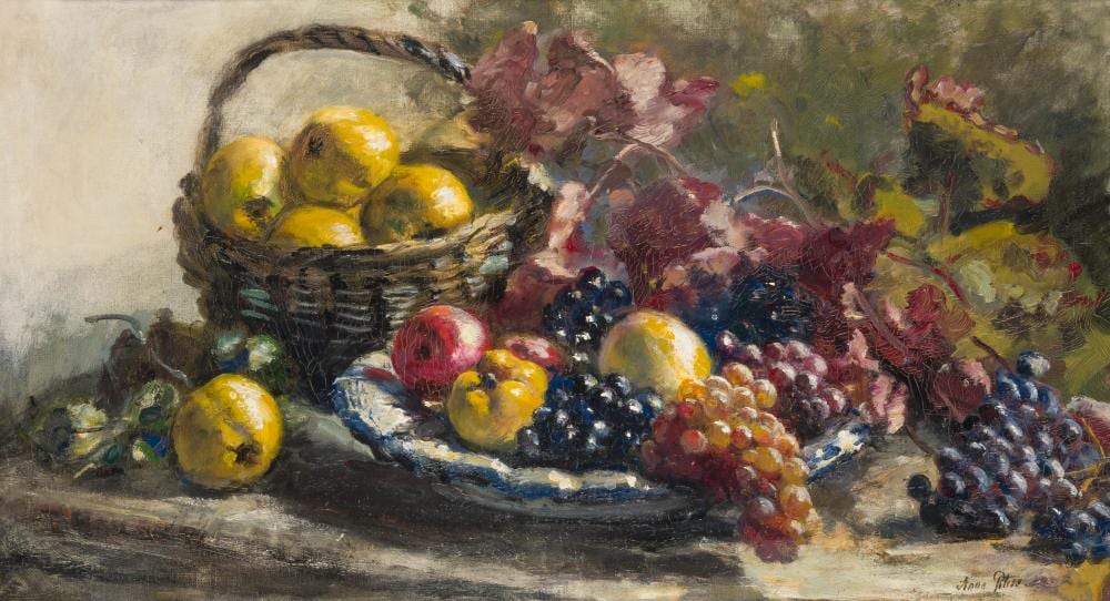 Anna Peters comparable auction result: anna peters stillleben mit pfeln und trauben