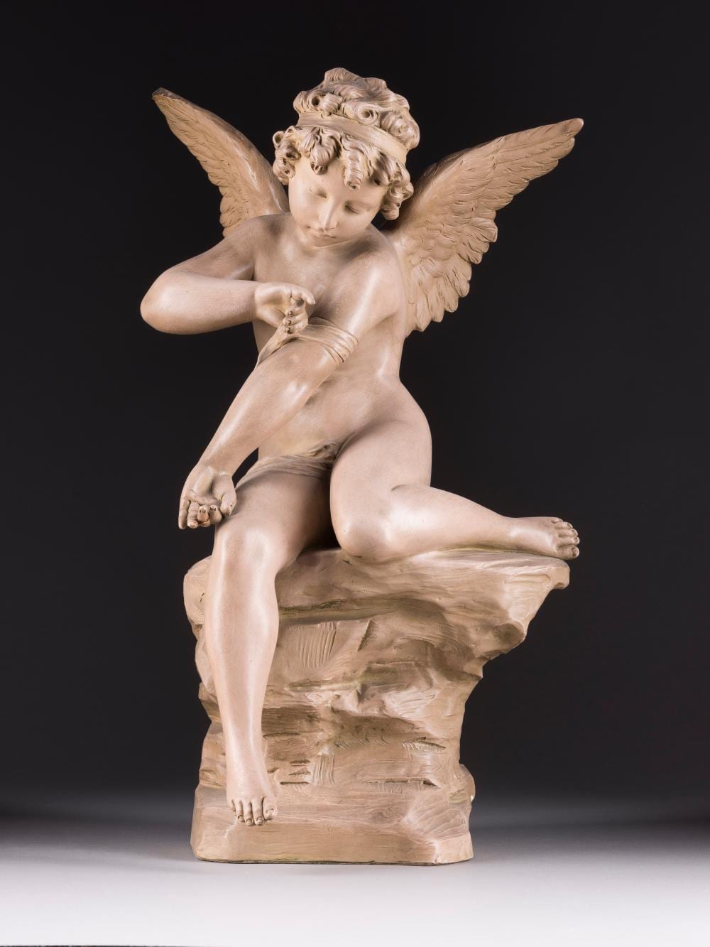 Richard Aurili comparable auction result: richard aurili sitzender engel auf einem felsen
