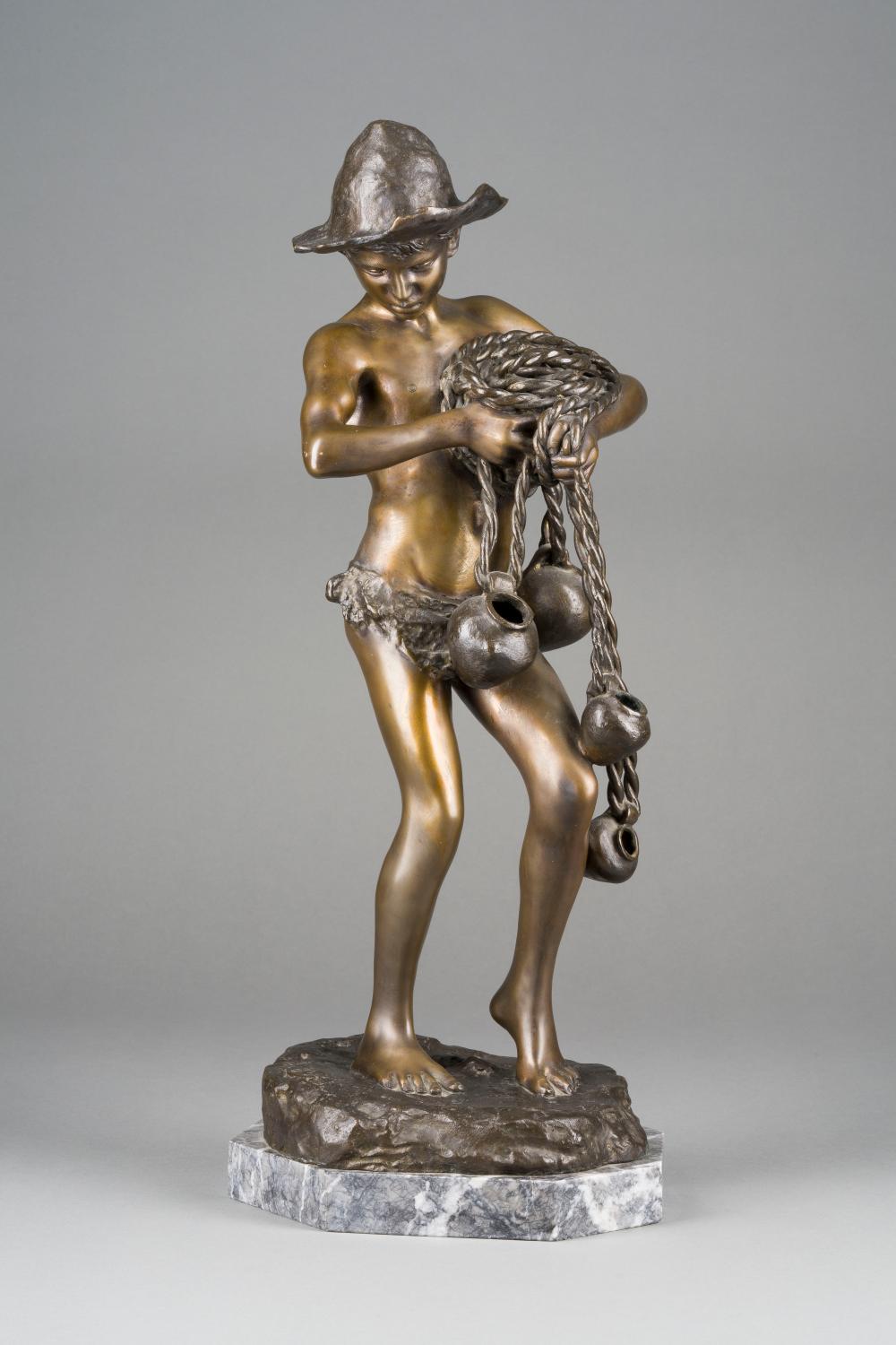 Achille D'Orsi comparable auction result: achille d orsi fischerjunge mit kr gen