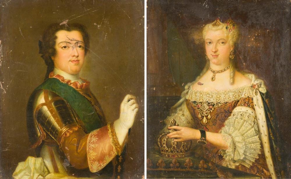 Anton von Maron comparable auction result: anton von maron attr bildnis von ludwig xv und seiner gemahlin maria leszczynska