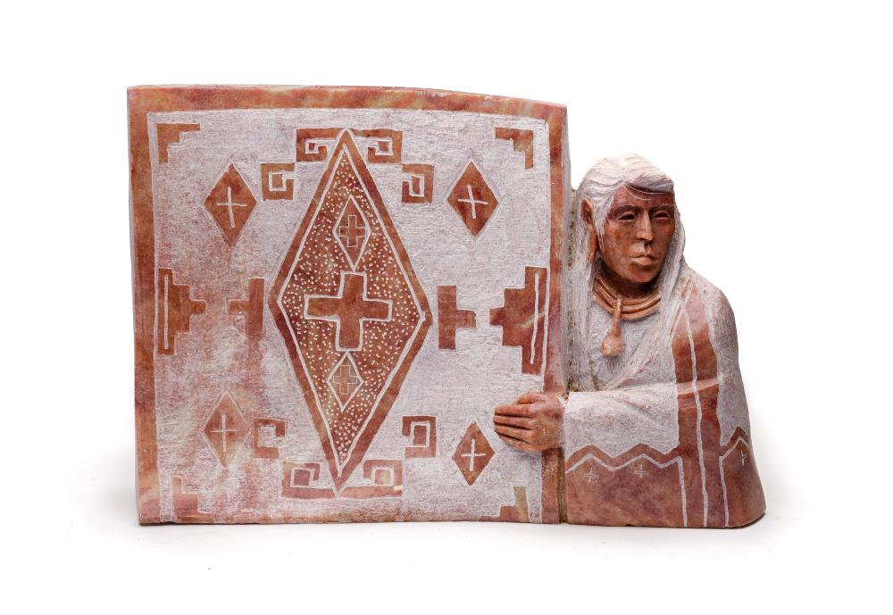 Alvin Marshall comparable auction result: alvin marshall american navajo b 1959 alabaster sculpture