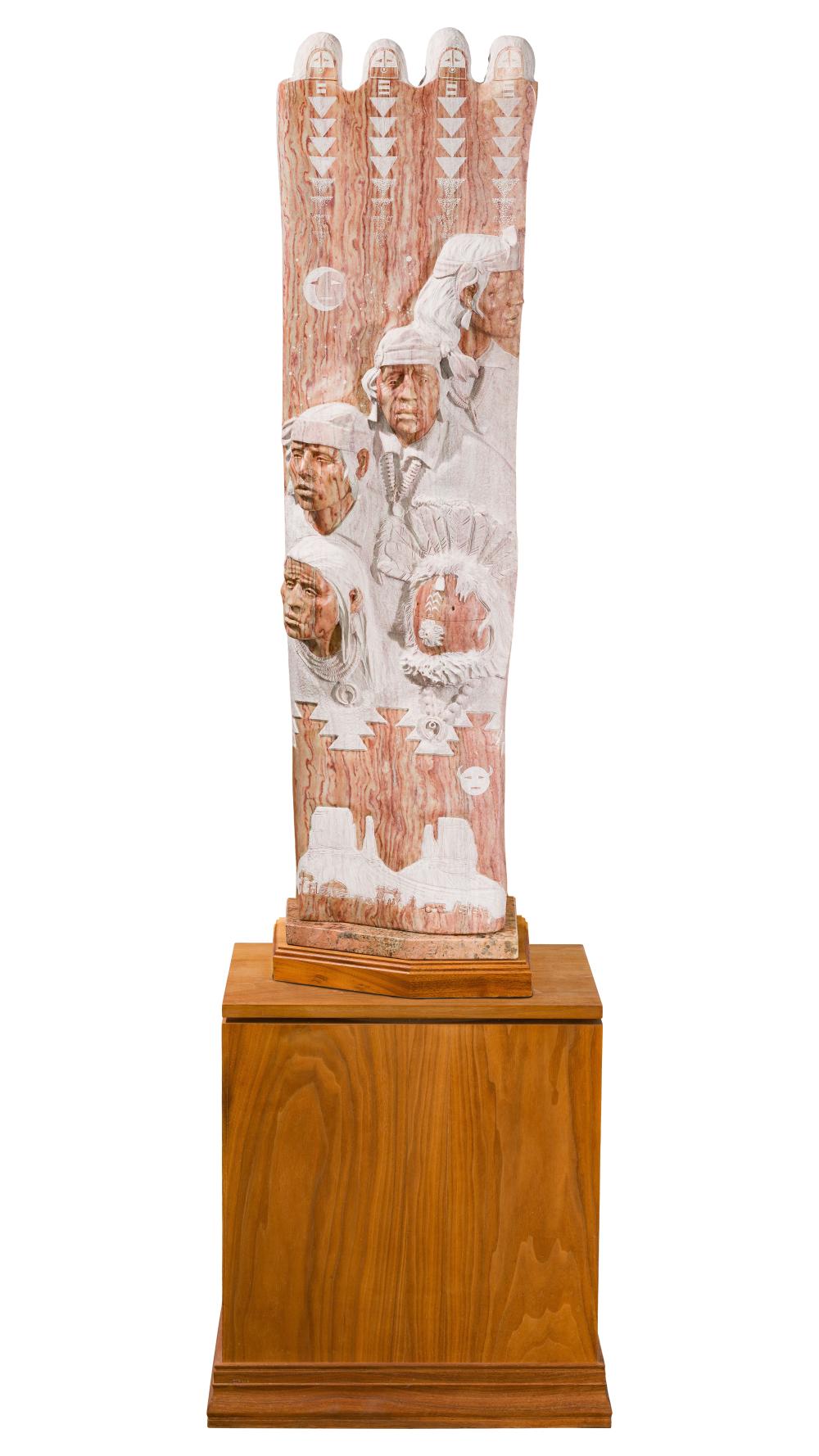 Alvin Marshall comparable auction result: alvin marshall american navajo b 1959 blessing ways alabaster sculpture