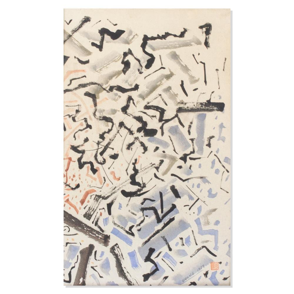 Fay Chong comparable auction result: fay chong wa calligraphic lines watercolor