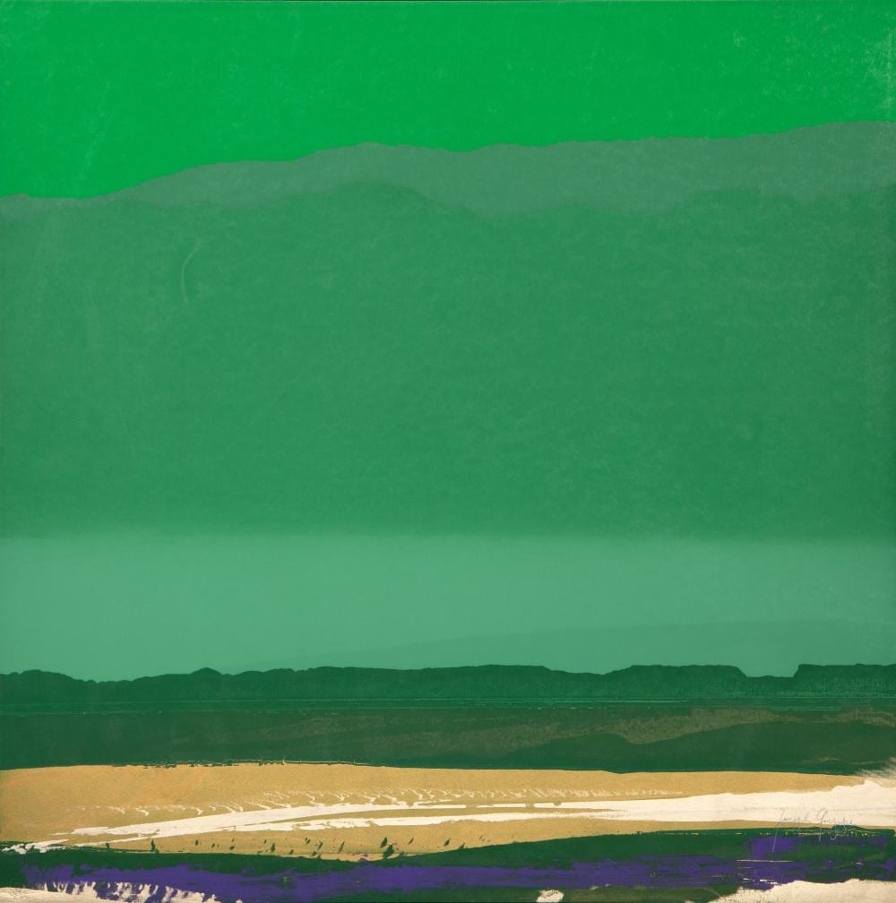 Joseph Grippi comparable auction result: joseph grippi green gold blue landscape screenprint monoprint