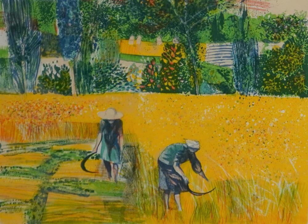 claude grosperrin french 1939 1977 minding the field lithograph in color signed l r and numbered 174 275 l l frame 23 1 4 x 29 1 4 in 59 1 x 74 3 cm · Weschler's · 2025-08-26 Claude Grosperrin comparable auction result: claude grosperrin french 1939 1977 minding the field lithograph in color signed l r and numbered 174 275 l l frame 23 1 4 x 29 1 4 in 59 1 x 74 3 cm