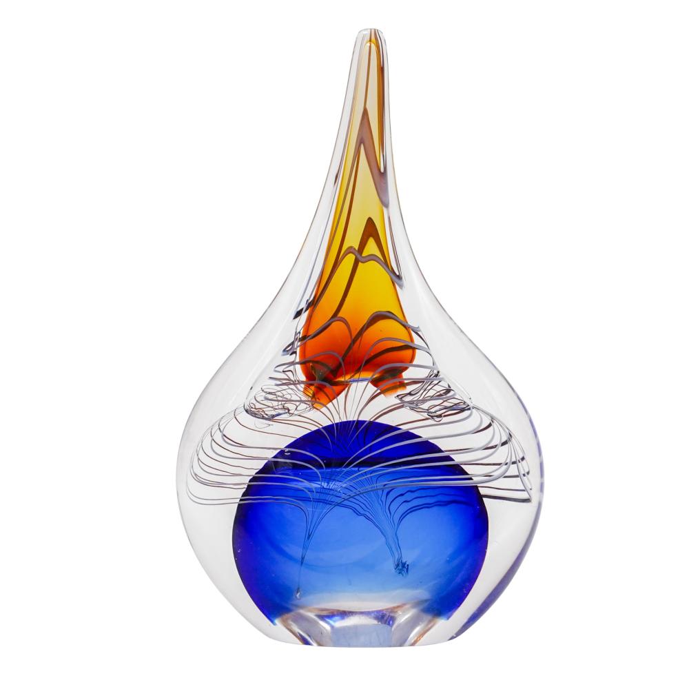 Adam Jablonski comparable auction result: adam jablonski teardrop sommerso art glass sculpture