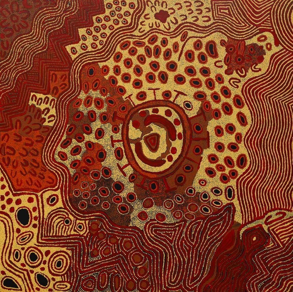 Edith Jackson Nampitjinpa comparable auction result: edith jackson nampitjinpa narrapiti acrylic on linen 140cm x 140cm