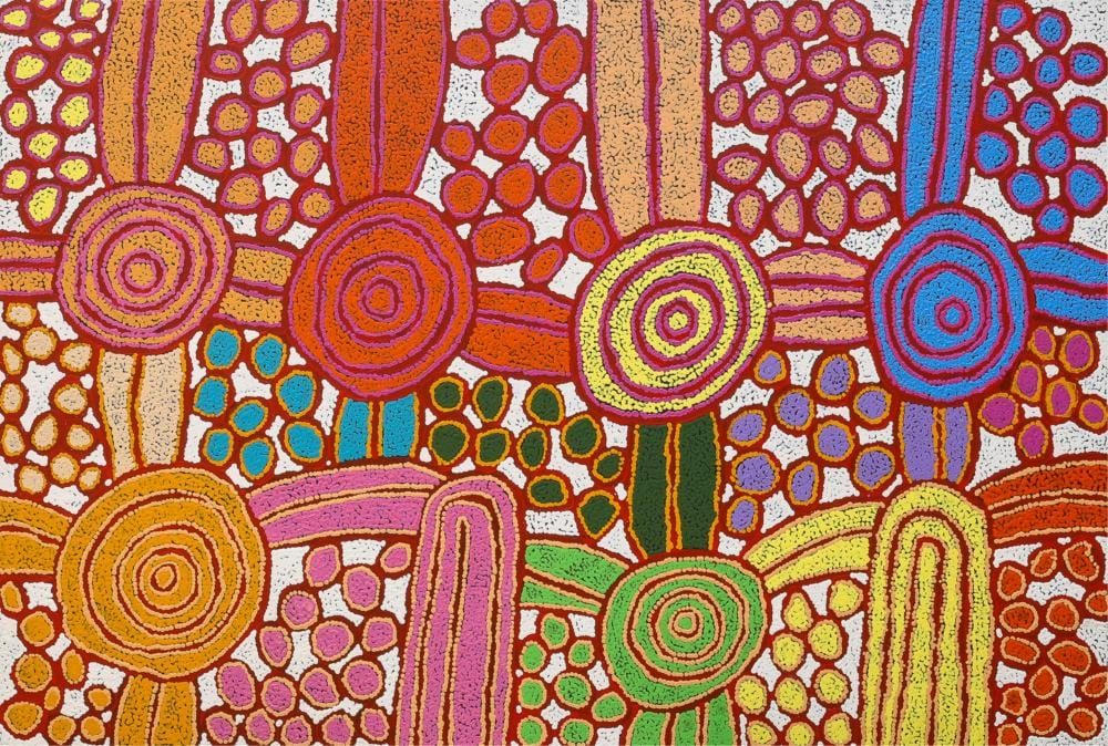 Katherine Marshall Nakamarra comparable auction result: katherine marshall nakamarra women s ceremony acrylic on canvas 98cm 145cm