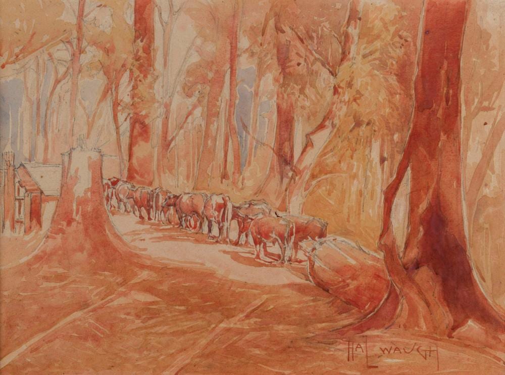 Hal Waugh comparable auction result: hal waugh 1860 1941 the bullock team watercolour signed lower right hal waugh 25 x 33cm