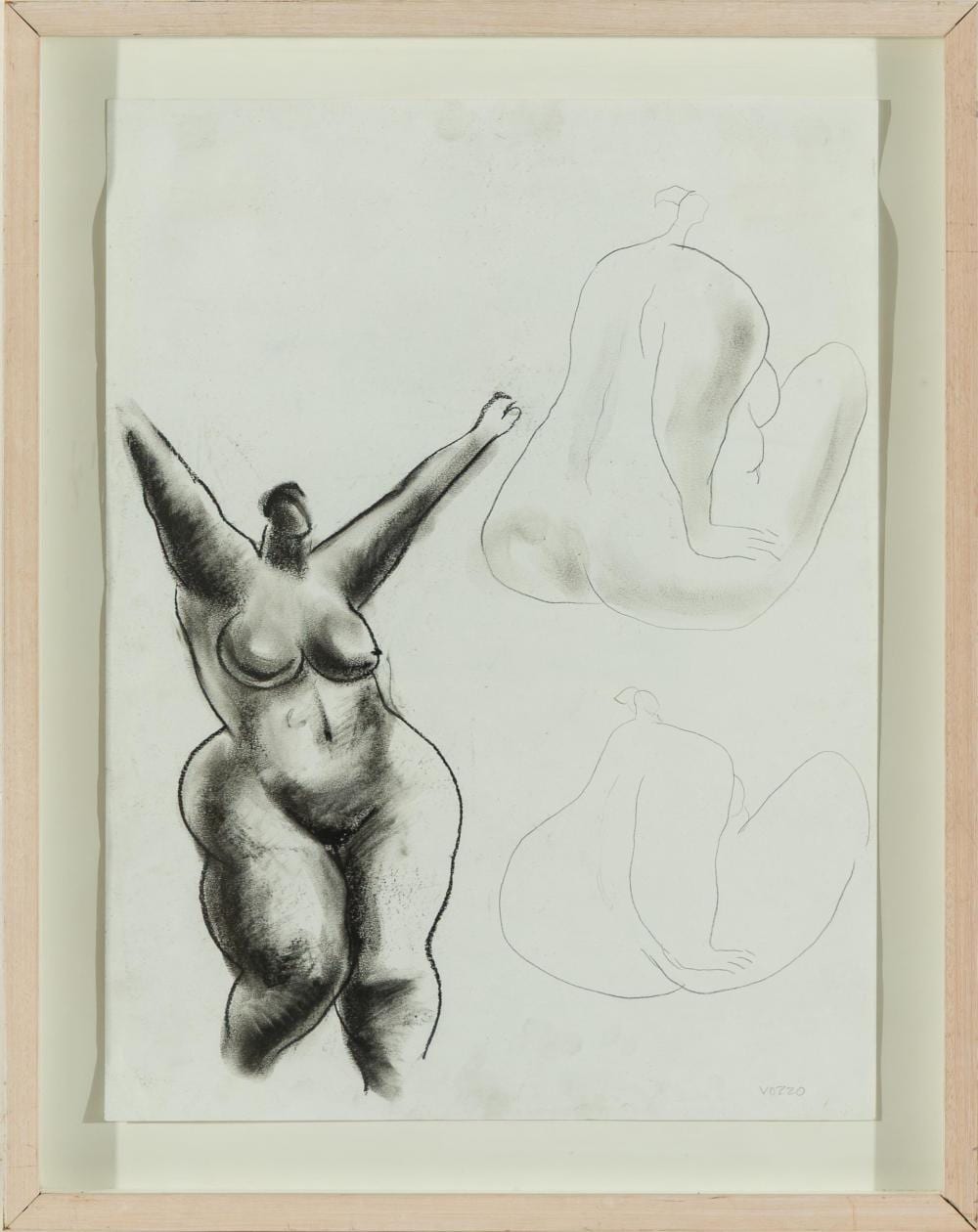 Vince Vozzo comparable auction result: vince vozzo 1954 model 375 charcoal and pencil on paper 50 x 38cm frame size 61 x 48 5cm
