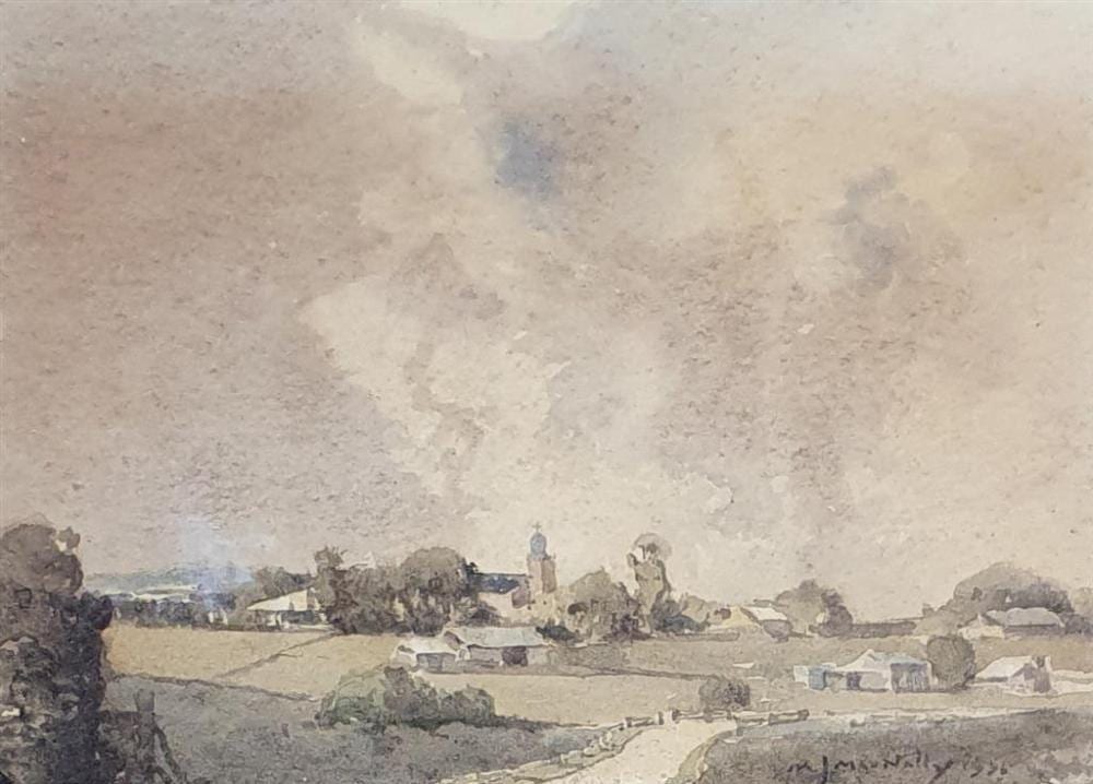 M. J. MacNally comparable auction result: matthew james macnally 1874 1943 untitled township 1935 watercolour signed and dated lower right 17 x 20 cm framed 29 x 33