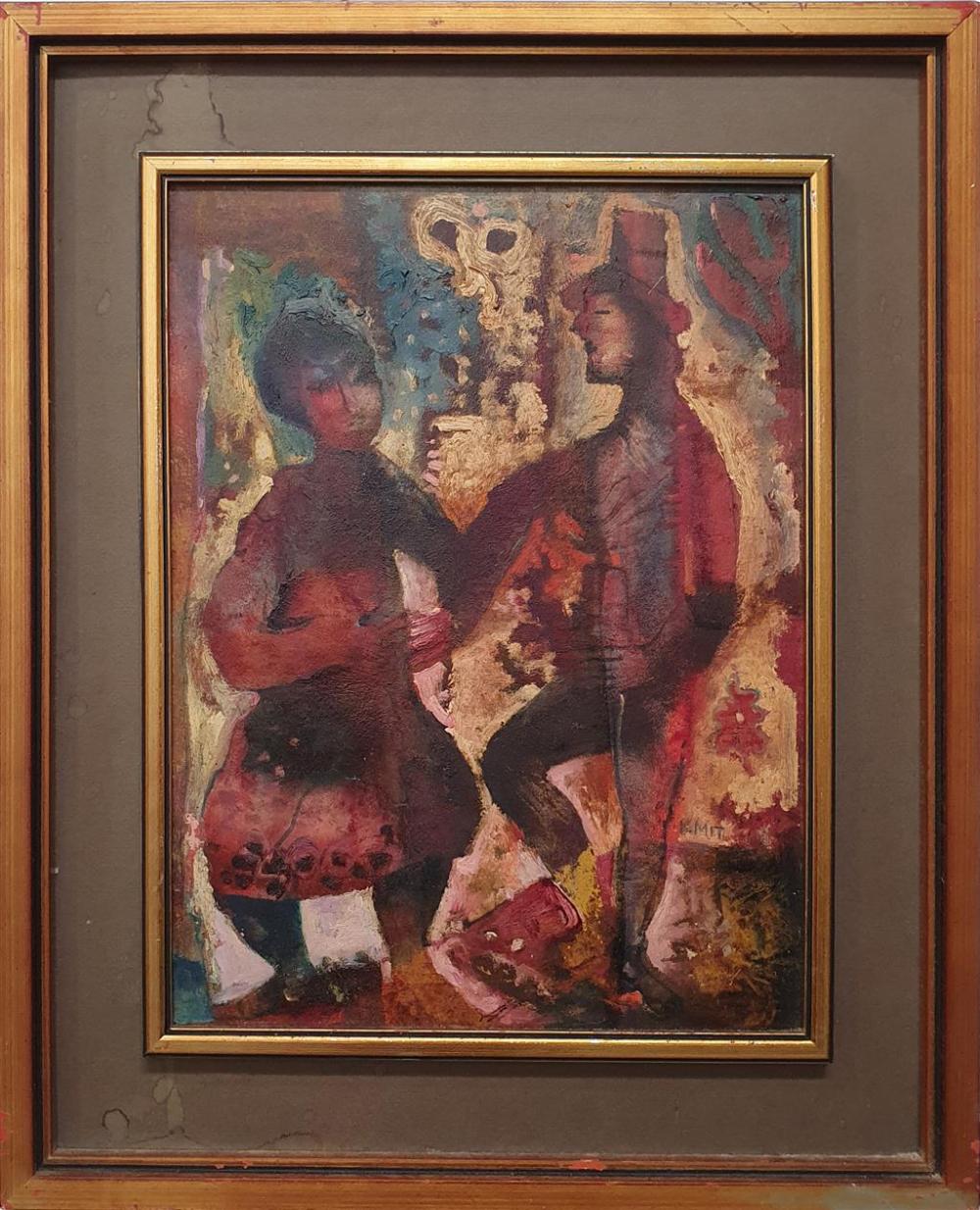 michael kmit 1910 81 untitled two figures with flowers oil on board signed lower right 37 x 27 5 cm framed 53 x 43 cm · Raffan Kelaher & Thomas · 2025-09-02 Michail Kmit comparable auction result: michael kmit 1910 81 untitled two figures with flowers oil on board signed lower right 37 x 27 5 cm framed 53 x 43 cm