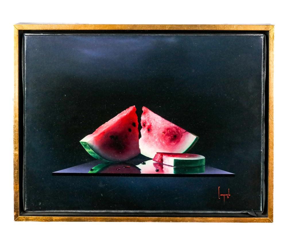 Dario Campanile comparable auction result: dario campanile la piramide rossa oil canvas