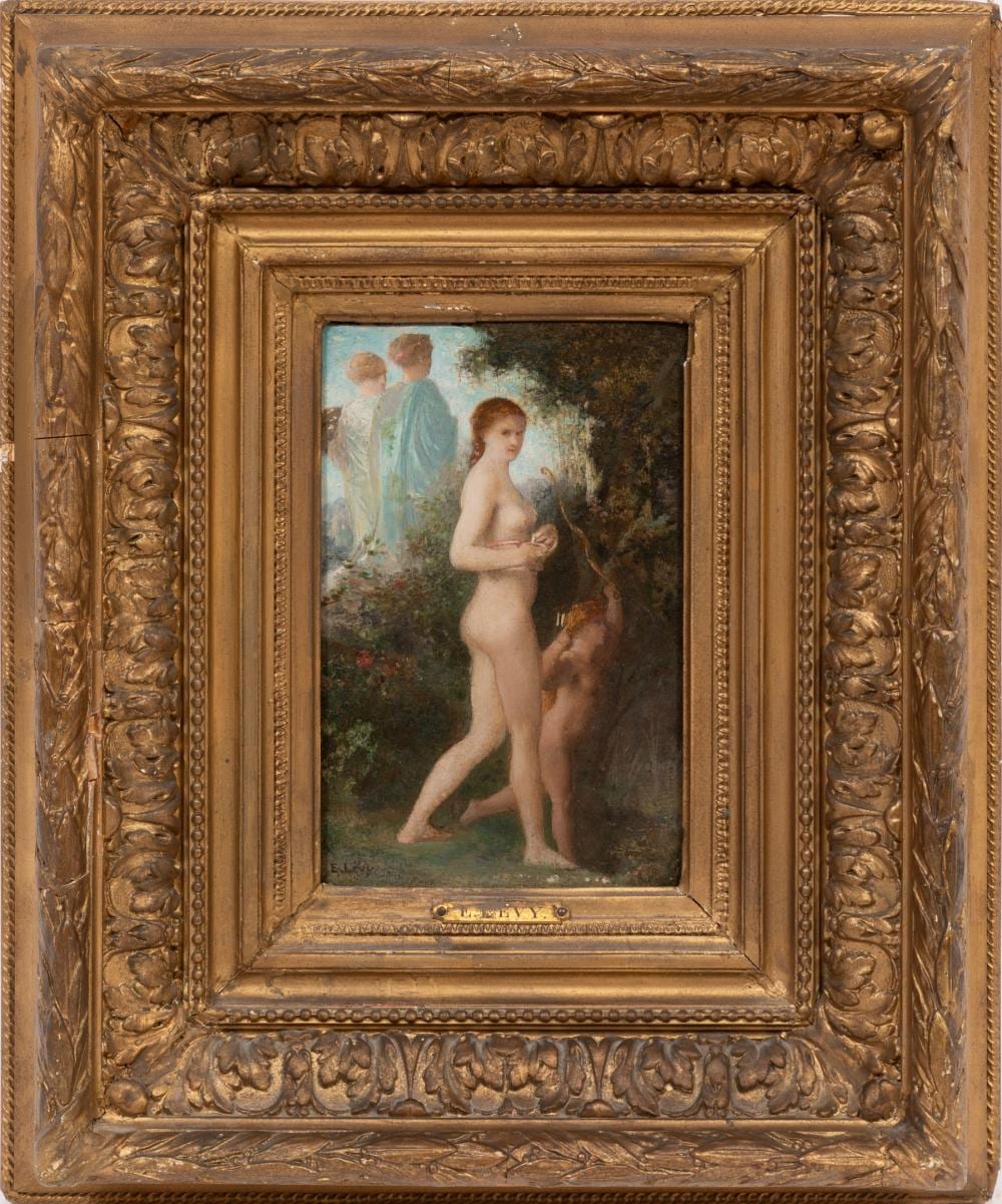 mile l vy french 1826 1890 venus and cupid oil on panel laid on panel · Neal Auction Company · 2025-09-12 Émile Lévy comparable auction result: mile l vy french 1826 1890 venus and cupid oil on panel laid on panel