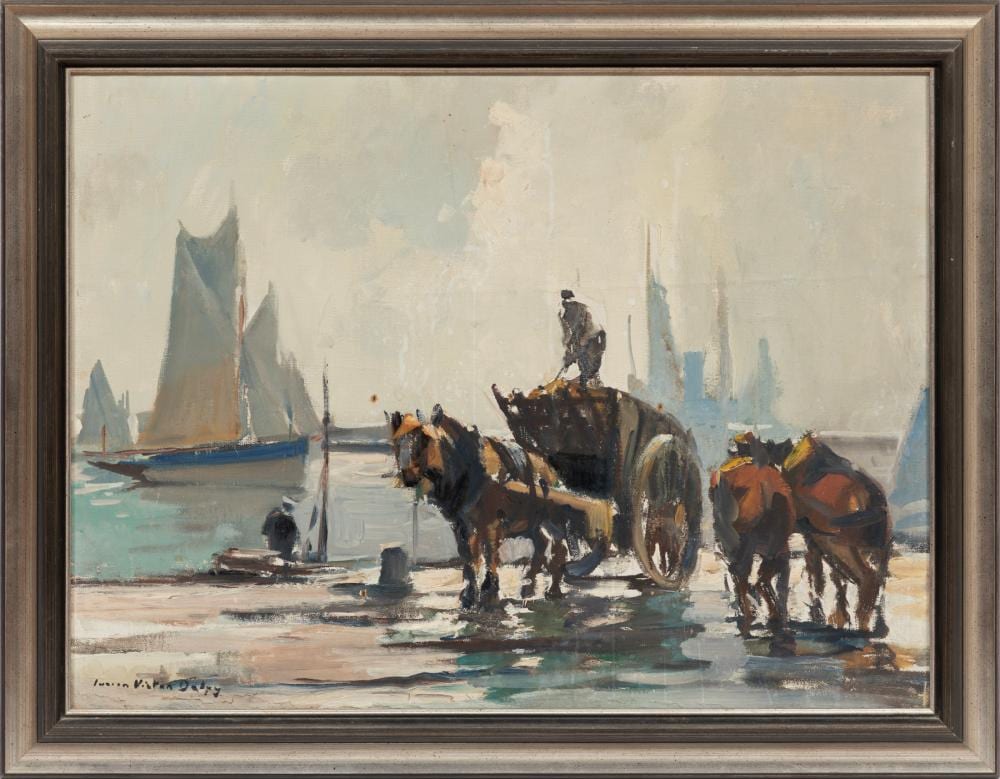 Lucien-Victor Delpy comparable auction result: lucien victor delpy french 1898 1967 marins paysans de la mer concarneau oil on canvas