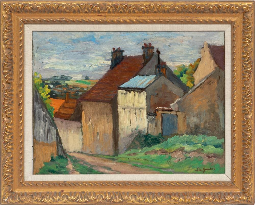 l o gausson french 1860 1944 un village oil on board · Neal Auction Company · 2025-09-12 Leo Gausson comparable auction result: l o gausson french 1860 1944 un village oil on board