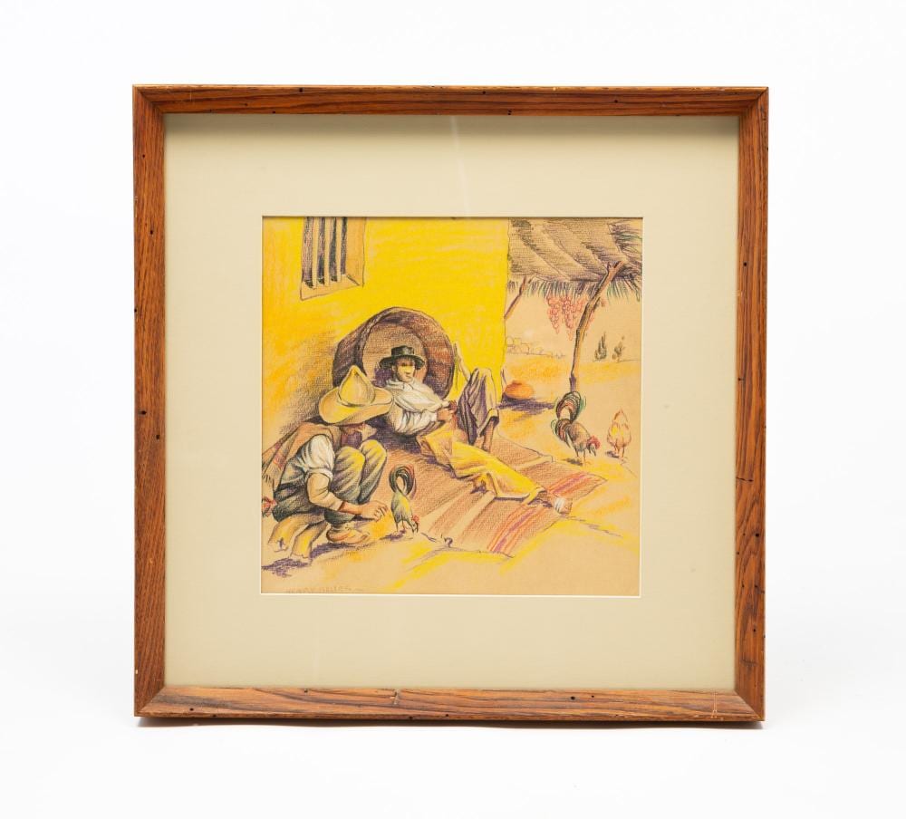 Henry George Keller comparable auction result: henry george keller cleveland ohio 1869 1949 mexican afternoon mixed media