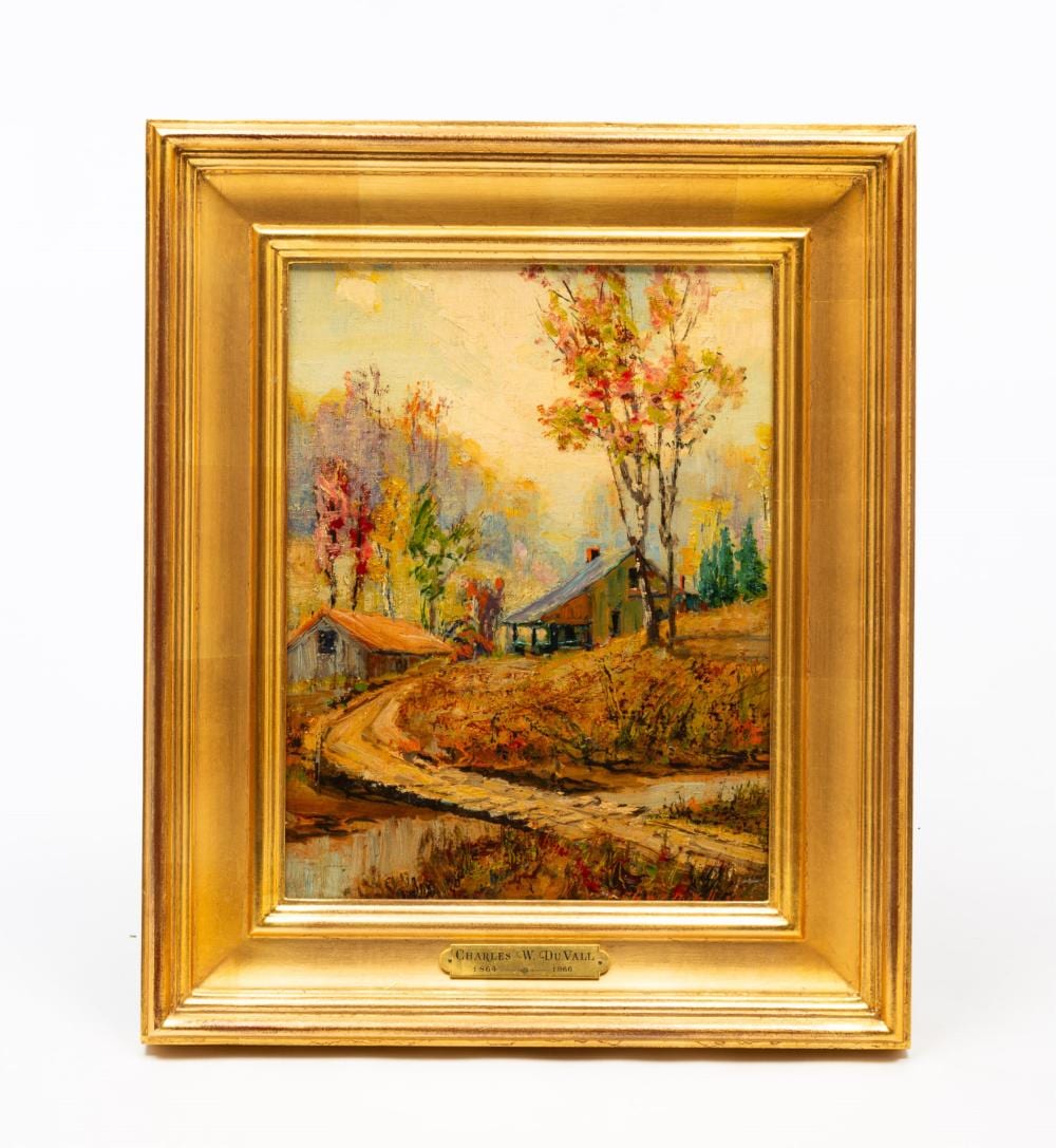 Charles William Duvall comparable auction result: charles william duvall columbus ohio 1864 1965 hocking hills oil on board