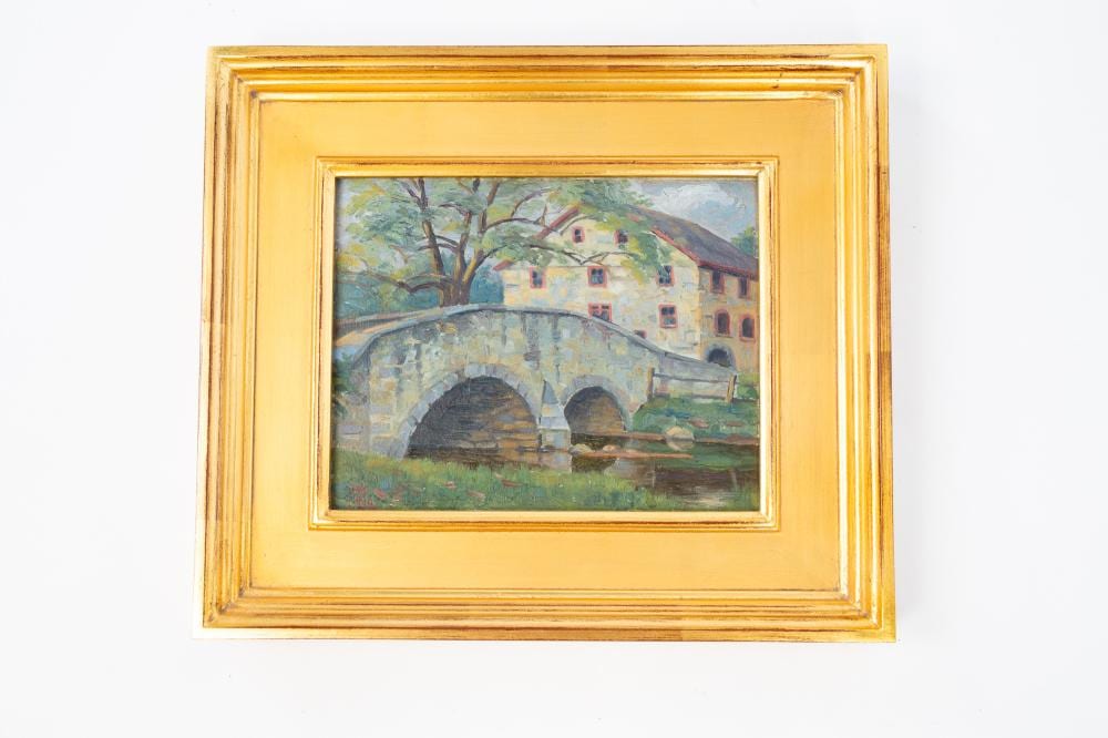 Jacob S. Royer comparable auction result: jacob s royer dayton ohio 1883 1959 welty s mill and bridge waynesboro pa oil on board