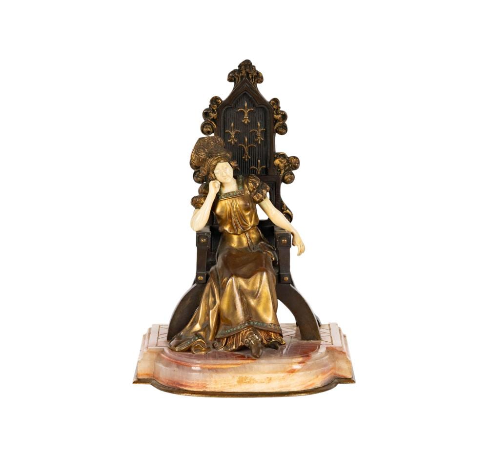 dominique alonzo active c 1908 after 1926 dreaming princess on her throne · Abell Auction · 2025-08-28 Dominique Alonzo comparable auction result: dominique alonzo active c 1908 after 1926 dreaming princess on her throne