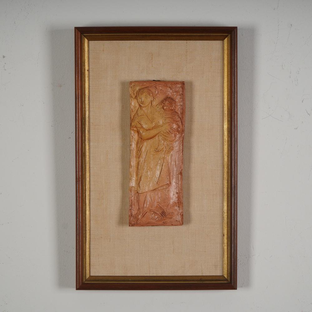 Bruno Lucchesi comparable auction result: bruno lucchesi framed terracotta relief plaque mother child signed