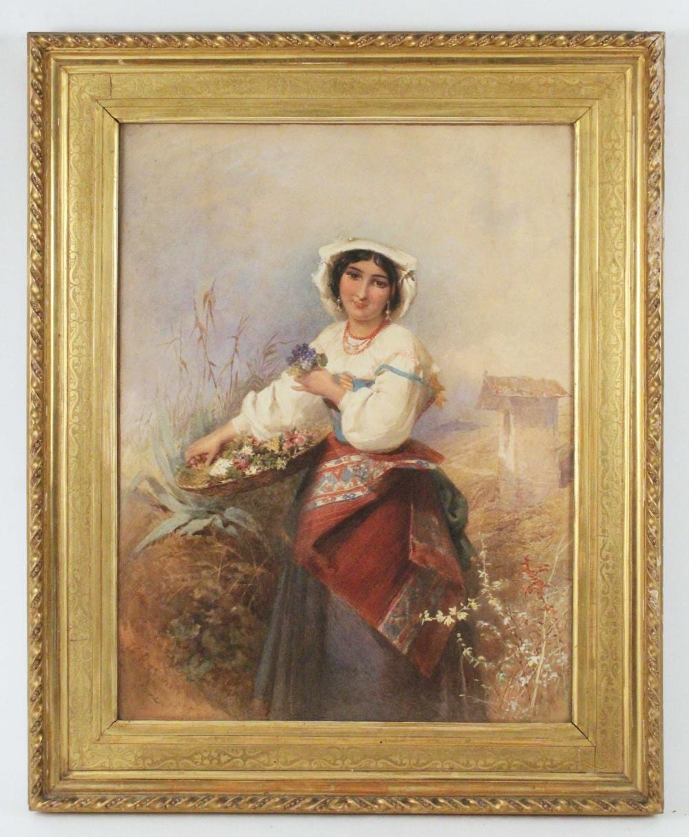 Henry Parsons Rivière comparable auction result: henry parsons riviere 1811 1888 w c flower girl