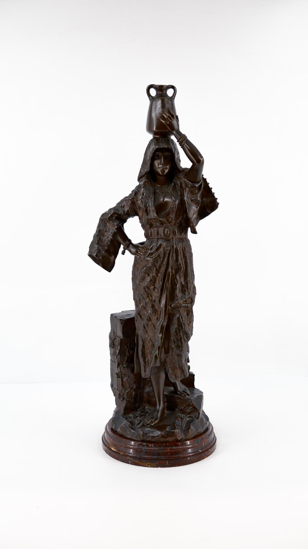 Gaston Leroux comparable auction result: gaston leroux 1854 1942 rebecca an antique french patinated bronze sculpture