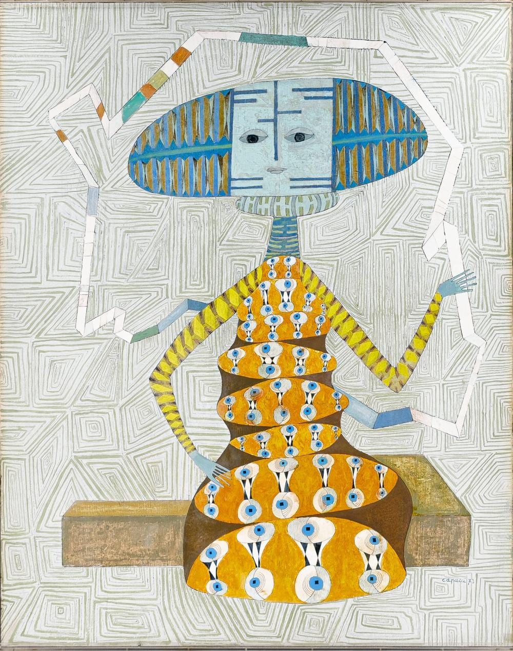 Bruno Capacci comparable auction result: bruno capacci 1906 1996 a modernistic oil on panel painting