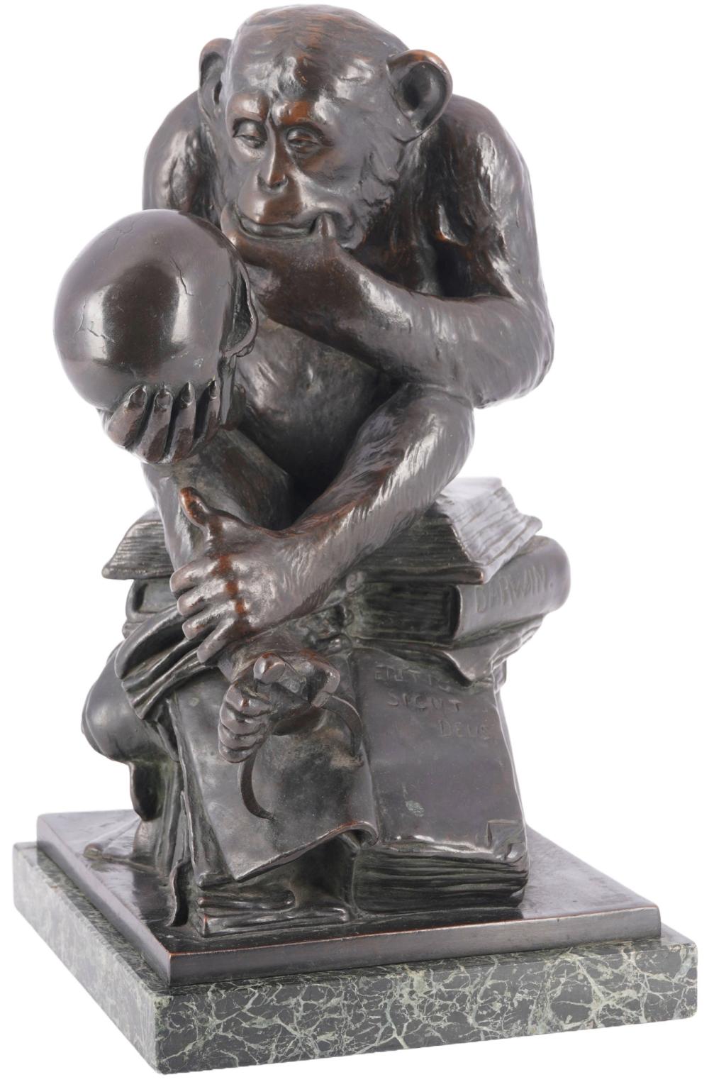 Hugo Wolfgang Rheinhold comparable auction result: hugo wolfgang rheinhold 1852 1900 eritis sicut deus monkey with skull