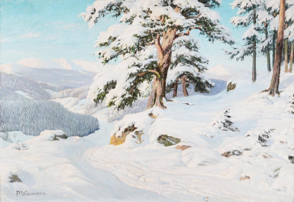 Paul Weimann comparable auction result: paul weimann 1867 1945 winter mountain landscape