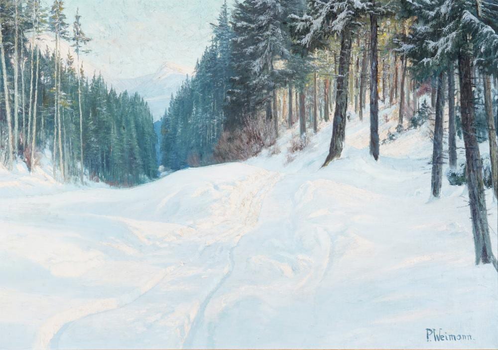 Paul Weimann comparable auction result: paul weimann 1867 1945 winter forest in the mountains