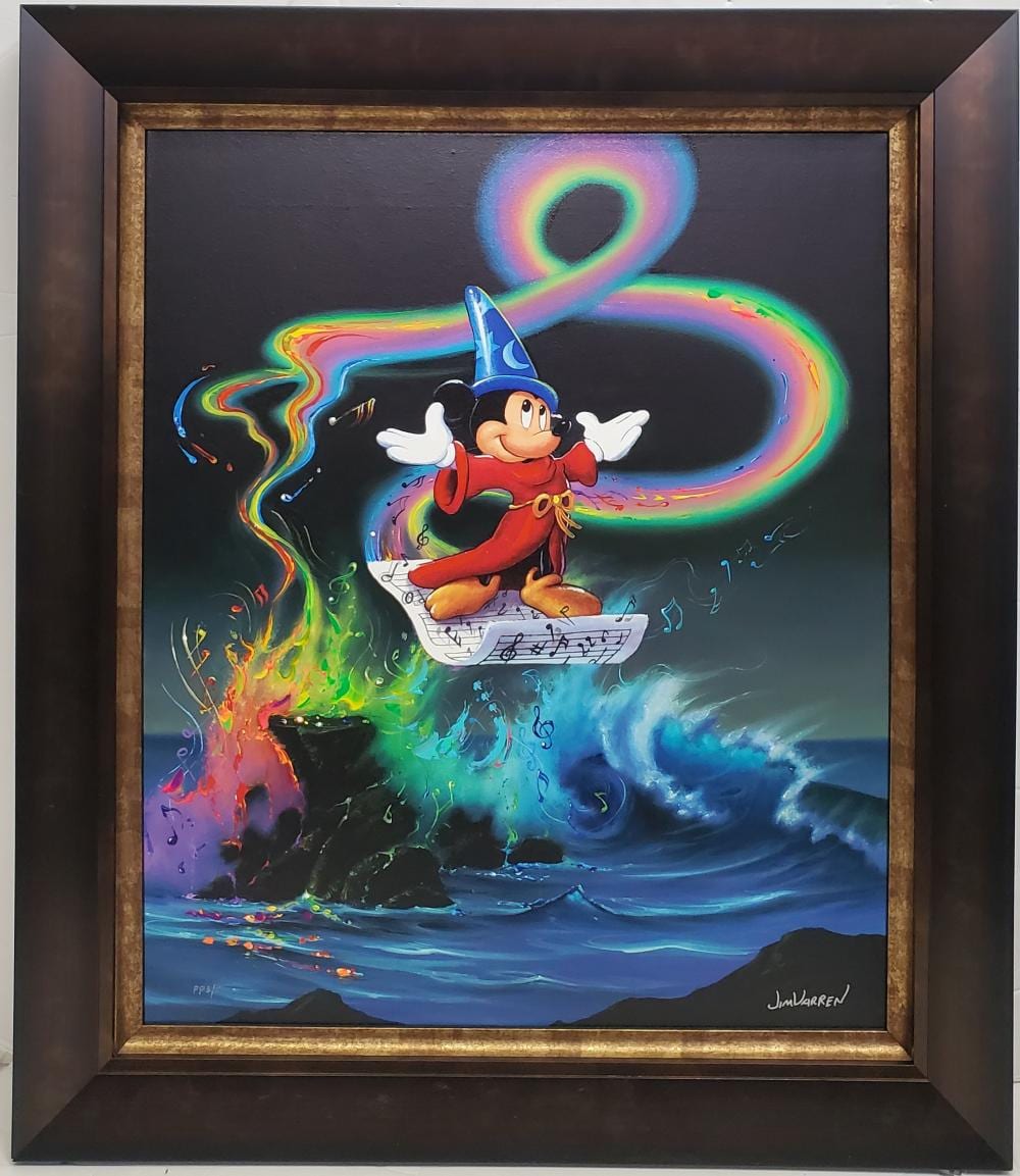 Jim Warren comparable auction result: jim warren signed disney mickey mouse making magic giclee coa