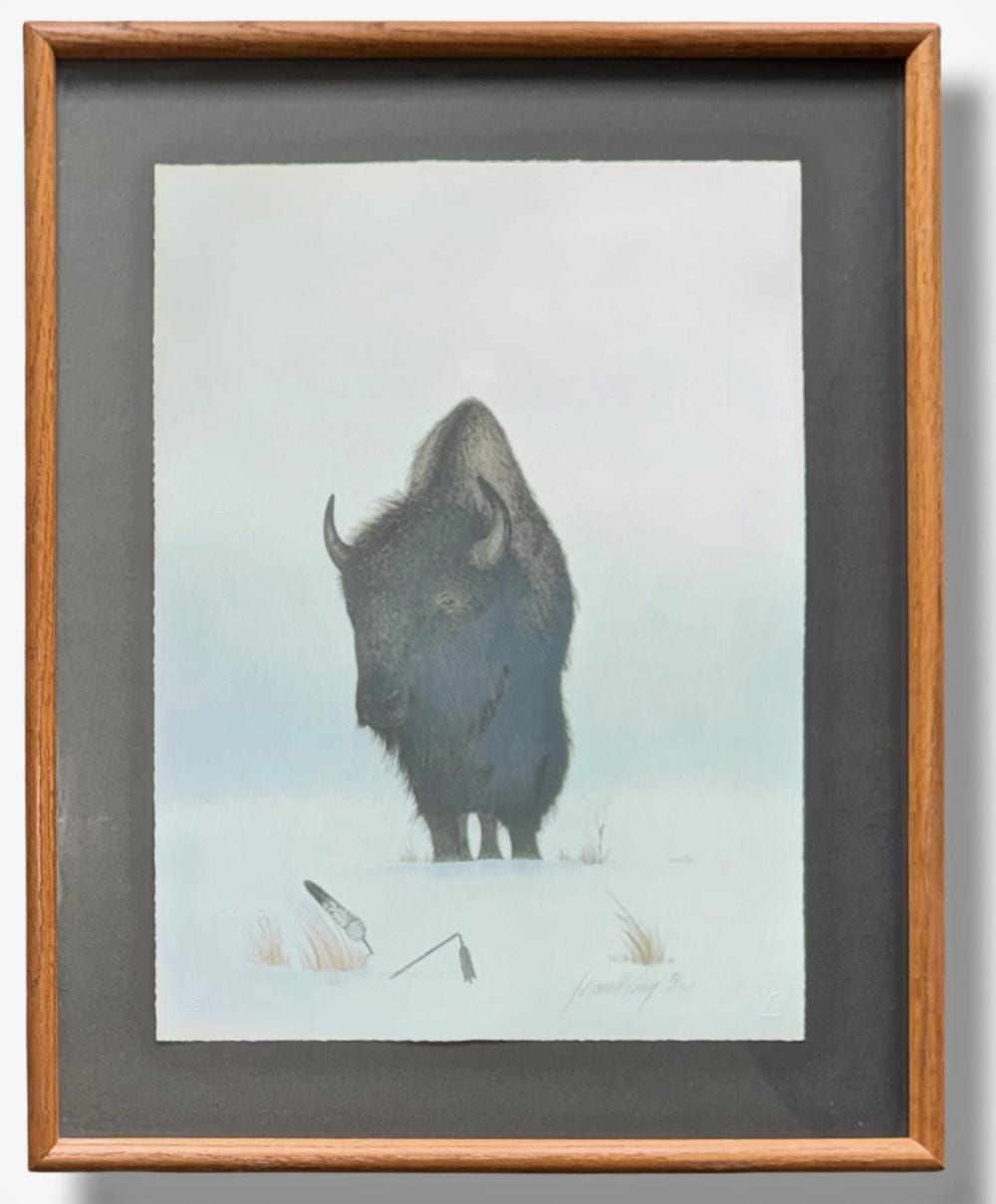 Donald Vann comparable auction result: donald vann cherokee b 1949 native american buffalo